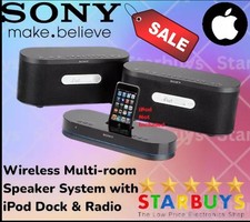 Sony AIR SA-15Ti with iPod Dock DAB/FM Radio 2 Multiroom Sound Speakers - Black
