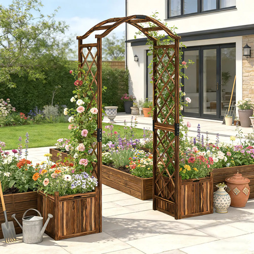 Wooden garden rose arch - rose,