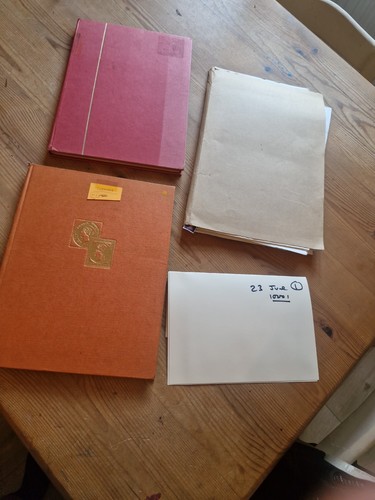 Stamp albums with - stamps, a