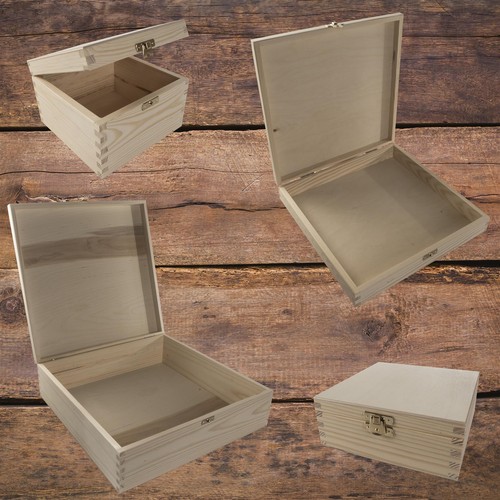 Square wooden boxes - square, clasp