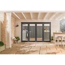 Hardwood External Folding Sliding Bi Fold Doors Bedgebury Grey 2994mm x 2094mm