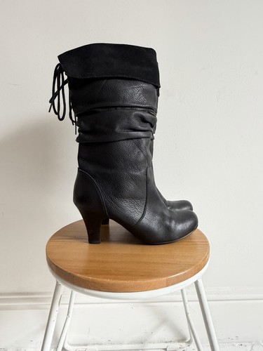 Next black leather slouch - black,