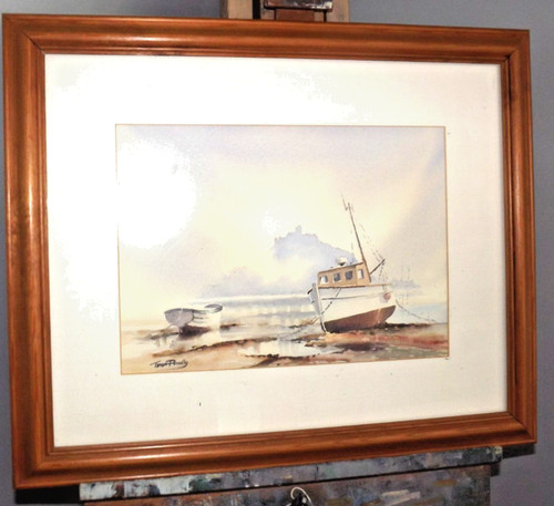 Framed watercolour painting - watercolour,