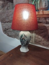  Vintage Ceramic Table Lamp, Cat & Bird Design, Imperial Pottery, Hallway lamp