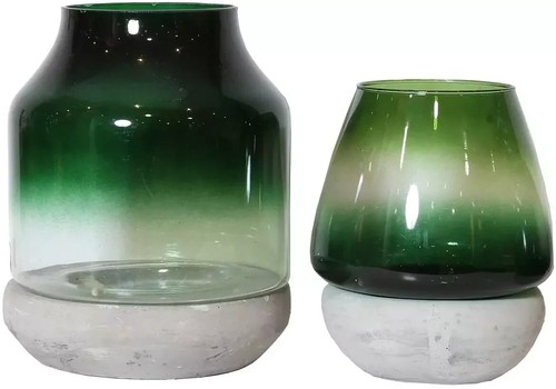 Arthouse green glass vase - arthouse,