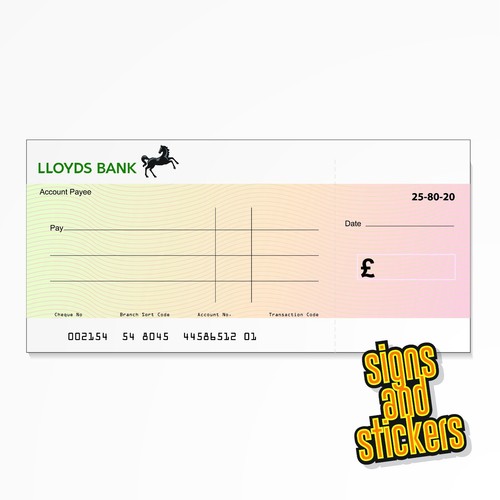 Large blank cheque for - large,