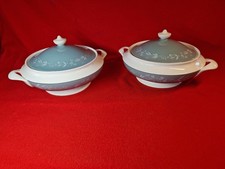 Doulton CASCADE : 2 x Lidded Tureen / Vegetable Serving Dishes - Side Handles