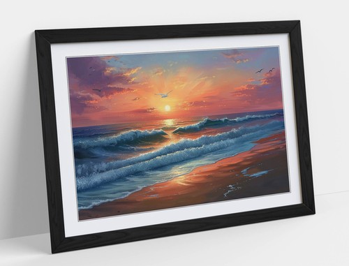 Tranquil ocean beach sunset - tranquil,