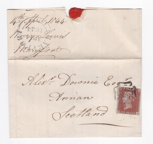 1844 fine penny red - qv,