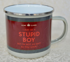 ENAMEL TIN  MUG :  DAD'S ARMY ' STUPID BOY ' - UNUSED CONDITION - NO BOX!