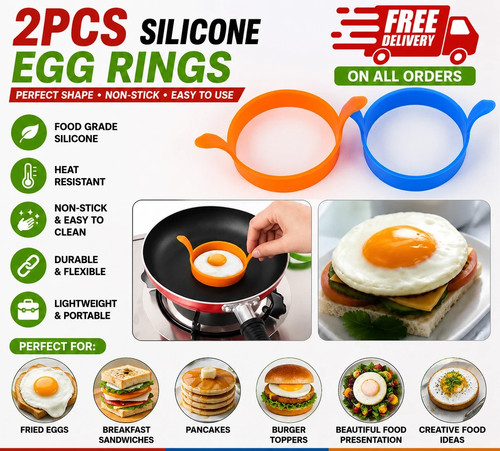 Silicone egg frying rings - 2,
