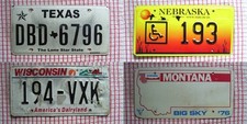 SET OF 4 AMERICAN LICENSE NUMBER PLATES rough condition Set2C6