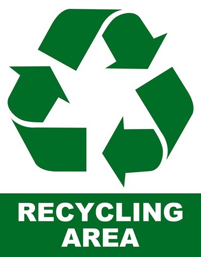 Recycling area notice sign - recycling,