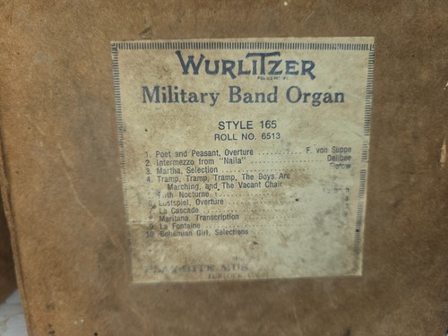 Wurlitzer 165 band organ - 165, roll