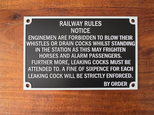 Replica railway sign - , about