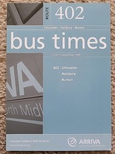 1999 Arriva Midlands North Bus Timetable Service 402 Uttoxeter & Burton 
