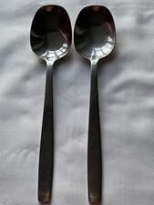 Pair, Vintage, Viners Chelsea Serving Spoons, Mid Century Modern, Gerald Benney