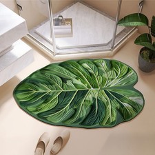 Leaf-Shaped Floor Mat Green