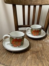 Vintage Midwinter Nasturtium cups x 2 and 2 x Stonehenge saucers VGC