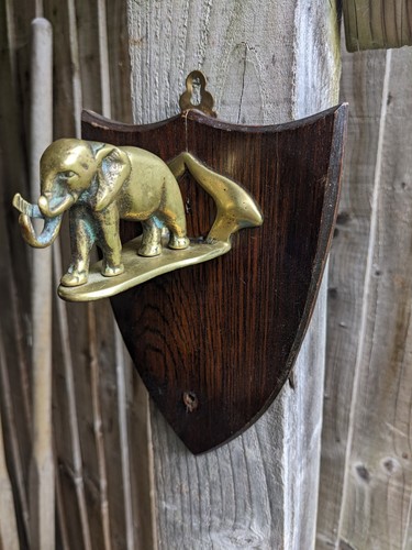 Vintage solid brass - brass, elephant