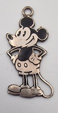 Disney MICKEY MOUSE charm pendant  - silver + enamel Charles Horner 1930s small