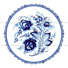 Russian folk flower plate Tile