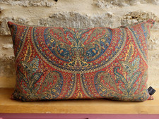 Sanderson Vintage Talisman Cotton Red Gold &Teal Velvet Fabric Cushion Cover