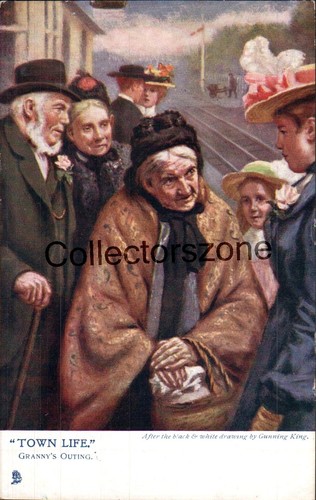 1906 art postcard - 1906, granny's