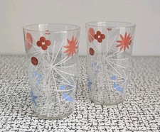 50s 60s Vintage Retro Kitsch Atomic Abstract Drinking Glasses Tumblers MCM