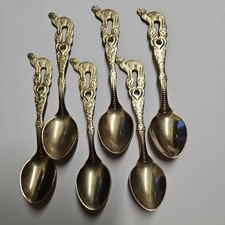 6 Gold Plated Coffee Spoons