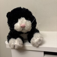 Vintage Lying Black White Cat Plush Tuxedo Magic Kingdom Jess 8”