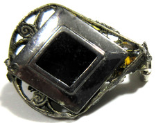 VTG UNUSUAL 1"  Silver Tone