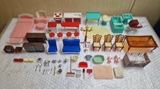 Vintage 1960's Doll House Furniture Kitchen Bedroom Livingroom Bathroom 