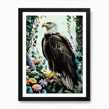 Bald Eagle With Flower