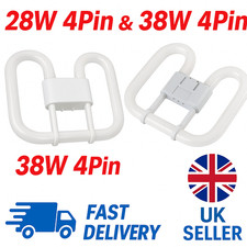 2FLUORESCENT LIGHT BULB 2PIN & 4PIN ENERGY SAVING 28W & 38W SLIM LAMP TUBE 2D