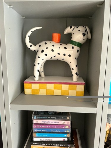 Ceramic dalmatian dog candle - ceramic,