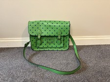 LYDC London. AMAZING lining/green and Blue polka dot satchel bag.