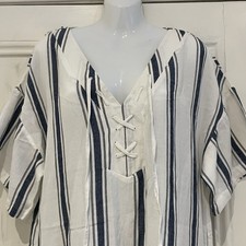 Next Cotton Linen Blend Blue