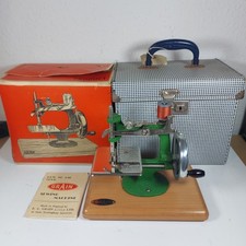 Vintage Grain Miniature Hand-Cranked Sewing Machine With Carry Case, Boxed Works