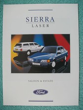 Ford Sierra Laser Saloon & Estate brochure 1989. 8 pages. Specifications.