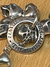 The Great Frog Silver Medium 15 Skulls Bracelet with Pouch & Box Unworn 24cm O/A