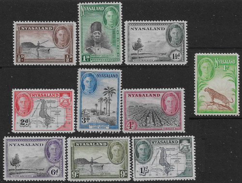 Nyasaland 1945 part set - 9, of