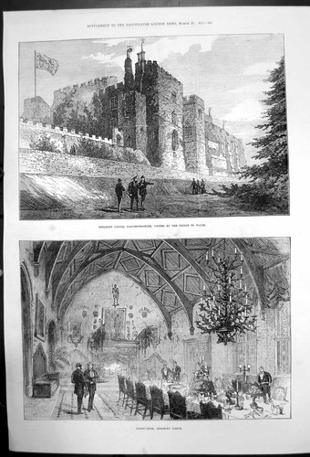 Original old antique print - old,
