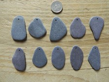 10 Drilled Sea Slate Pieces For Crafts