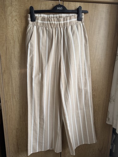 Beige and white pinstripe - and, wide