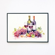 Grapes Wine Fruit Watercolour
