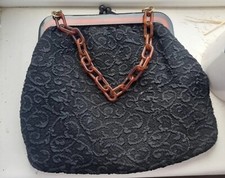 vintage 1940s handbag with bakelite chain handles