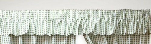 Gingham check sage curtains - check,