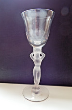 Bayel Crystal French? Vintage 50's Venus Frosted Glass Nude Lady Cordial, Wine