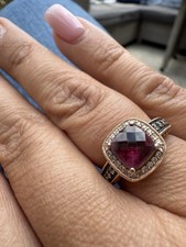 Le Vian 14ct Rose Gold Ruby Rhodolite and Diamond Ring Size N 